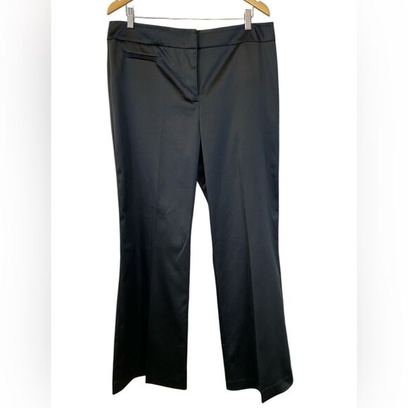 JS Collections Black Satin Dress Pants Cocktail Evening Size 14 - Picture 1 of 11